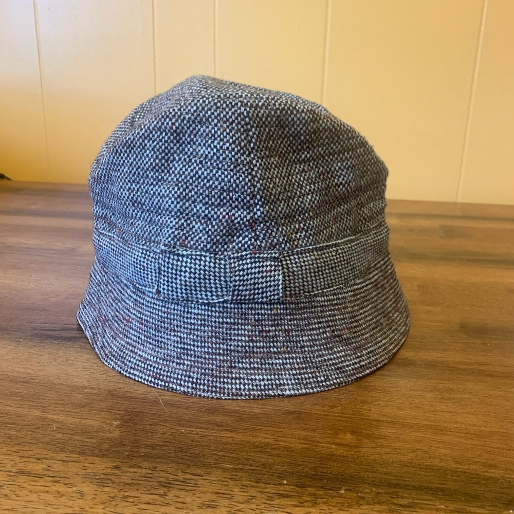 Vintage Millars Clifden Connemara Ireland 100% Wool Woven Tweed Bucket Hat Brown